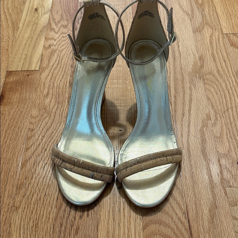 Lilly Pulitzer Gold and Tan Heels